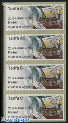 Automat Stamps, Telegraph 4v s-a (printed text may vary)