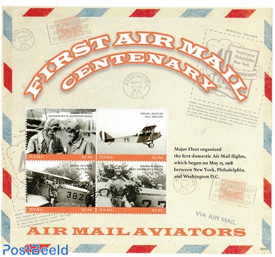 First Air Mail Centenary 4v m/s