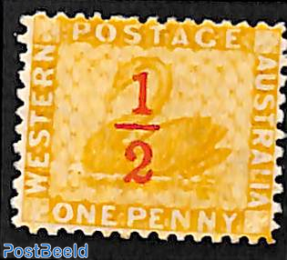 1/2p on 1p overprint, perf. 12