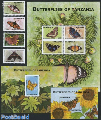 butterflies of Tanzania 4v+ 3 s/s