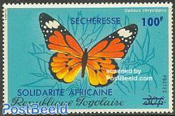 Butterfly, overprint 1v