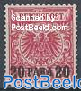 German Post, 20Pa on 10Pf, pink red