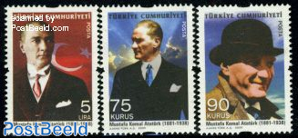 Definitives, Ataturk 3v
