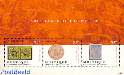 Mustique, rare stamps of the world 3v m/s