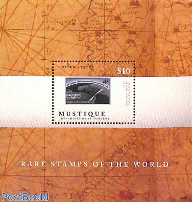 Mustique, rare stamps of the world s/s