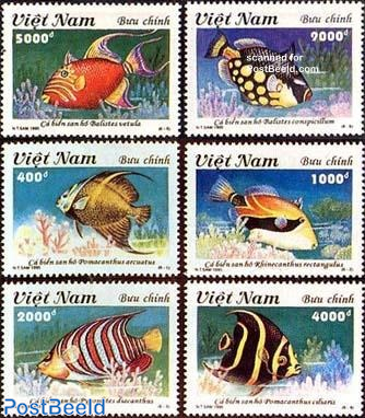 Coral reef fish 6v