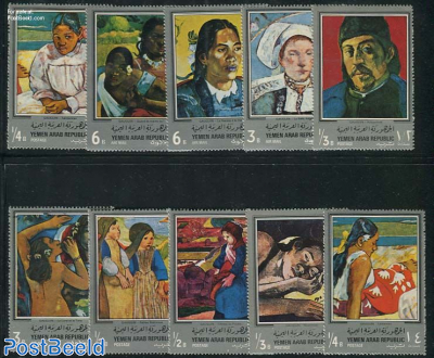 Gaugin paintings 10v, silver borders