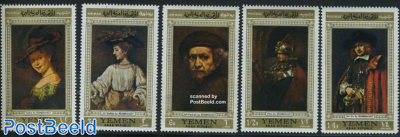 Rembrandt paintings 5v, gold border