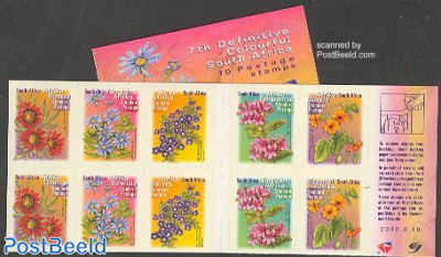 Flowers 10v in booklet reprint (with year 2002)