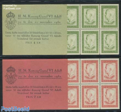 King Gustaf VI 70th birthday 2 booklets