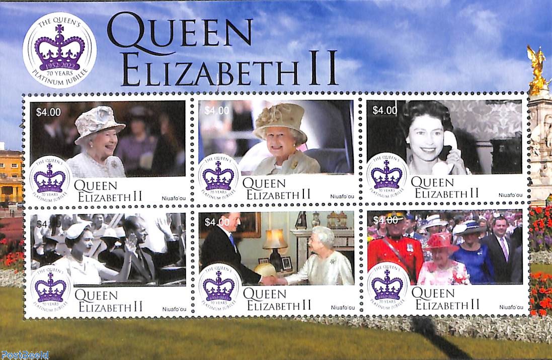 Timbre 2022, Niévès Queen Elizabeth II, Platinum jubilee s/s, 2022